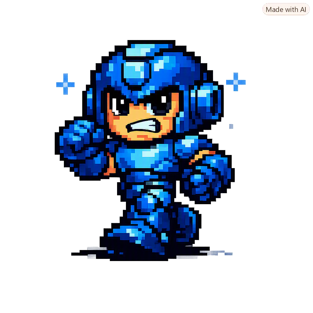 Mascota azul retro